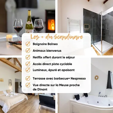 Dom wakacyjny Le Scandinave - Balneo & Netflix - Terrasse Barbecue - Confort & Detente - Piste Cyclable Meuse *